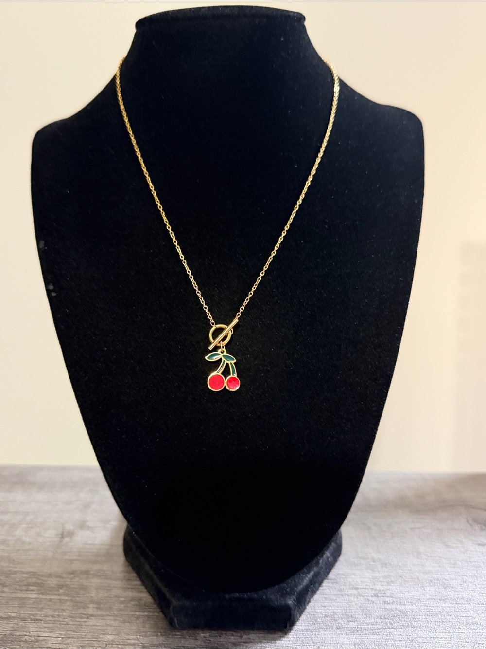 Cherry Pendant Toggle Necklace